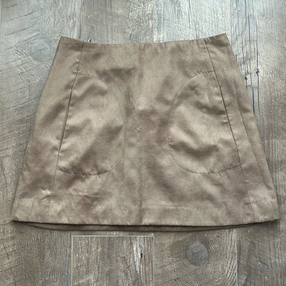 Zara brown mini skirt with pockets s